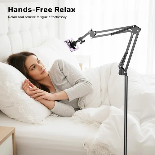 Miniatura 3 de Kefotic Soporte magnético de piso para cama acostado, soporte ajustable para teléfono de cabecera para iPhone Magsafe, soporte de teléfono celular