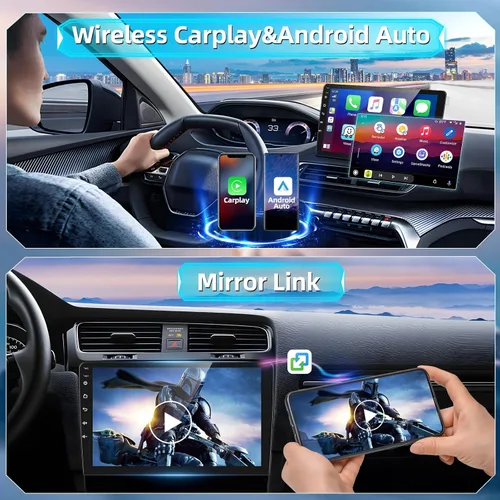 Miniatura 2 de Podofo Radio estéreo de coche para Ford F-150 F150 2008-2014 con CarPlay inalámbrico y Android Auto 9 pulgadas pantalla táctil Bluetooth audio