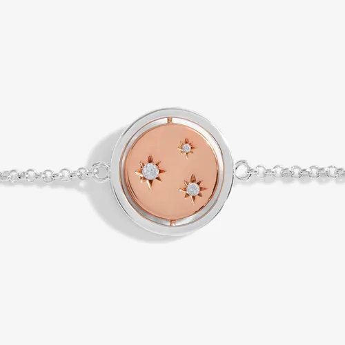 Miniatura 3 de KATIE LOXTON Sentiment Spinners Family - Pulsera ajustable para mujer, chapada en oro rosa y plata de 7.5 pulgadas, diseño de disco de cristal