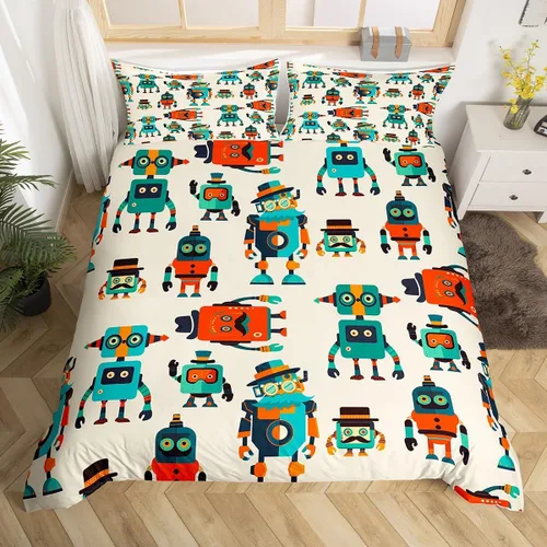Miniatura 2 de Erosebridal Juego de ropa de cama para niños, juego de funda de edredón de sirena tamaño individual, funda de edredón femenina de escamas de peces