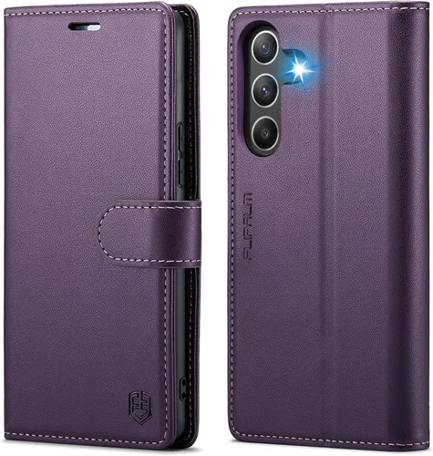 Miniatura 9 de FLIPALM Funda tipo cartera para Samsung Galaxy A54, con bloqueo RFID, soporte para tarjetas de crédito, de piel sintética, función atril, funda Negro
