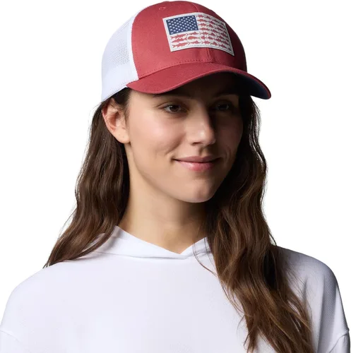 Miniatura 823 de Columbia - Gorra de malla con bandera con árboles unisex para adultos, corona alta