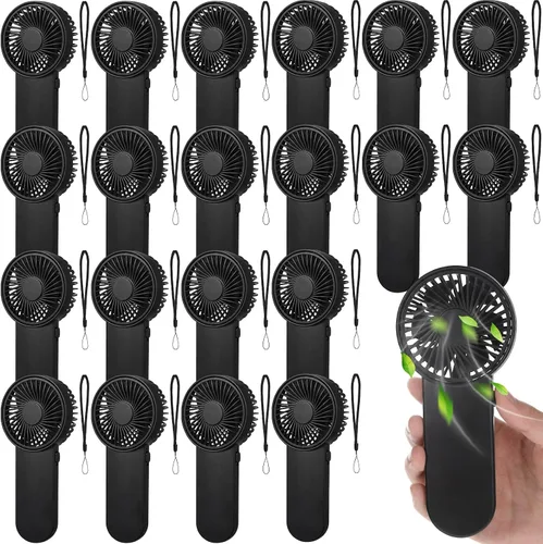 Miniatura 43 de Sumind 6 unidades de pequeño ventilador portátil personal pequeño a granel de 1 velocidad eléctrico lindo alimentado por batería para el cuello