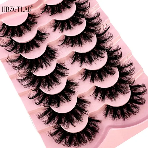 Miniatura 5 de 7 pares de pestañas de ojo de gato 3D pestañas postizas naturales 5D esponjosas suaves cruzadas pestañas manga pestañas Wispy Natural pestañas