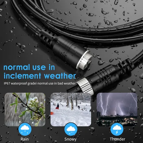 Miniatura 5 de EKYLIN Cable de extensión de video de coche de 16 pies y 16.4 ft, 4 pines, resistente al agua, a prueba de golpes, para cámara de visión trasera