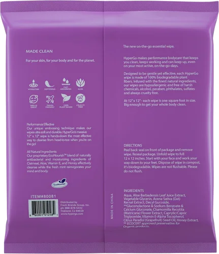 Miniatura 8 de HyperGo Toallitas corporales XL para mujeres y hombres – Toallitas limpiadoras de cuerpo completo sin enjuague de 12 x 12 pulgadas, paquete de 2 a