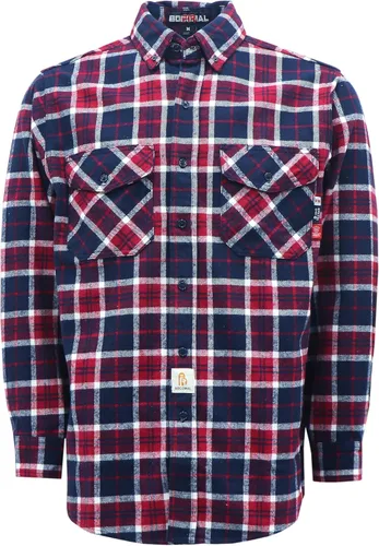 Miniatura 12 de BOCOMAL Camisas con capucha FR, camisas de franela a cuadros, con botones, resistentes al fuego, camisas de franela resistentes a la llama, chaqueta