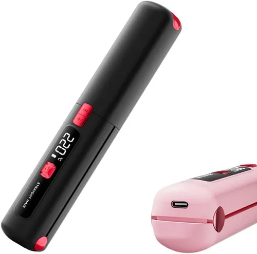 Miniatura 10 de Alisador y rizador de viaje portátil 2 en 1, alisador de pelo inalámbrico de 4500 mAh, plancha plana LCD recargable, mini plancha rizadora