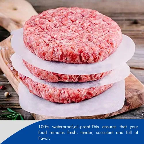 Miniatura 4 de Burger Patty - Juego de 500 almohadillas antiadherentes para papel de pergamino de hamburguesa