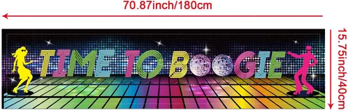 Miniatura 2 de Decoraciones para fiestas temáticas de los años 70, tela grande de los años 70, telón de fondo colorido de discoteca, suministros para fiestas