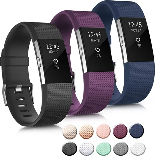 Miniatura 8 de Paquete de 3 correas deportivas compatibles con Fitbit Charge 2 bandas para mujeres y hombres, correas de repuesto ajustables para Fitbit Charge 2