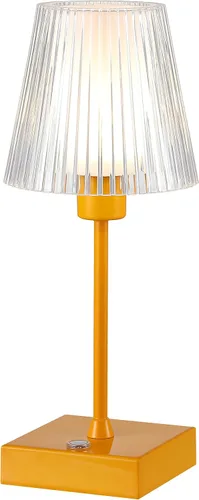 Miniatura 8 de JONATHAN Y JYL7225A - Lámpara LED recargable portátil de bronce aceitado de 12.5 pulgadas, con pantalla acrílica acanalada transparente, regulable