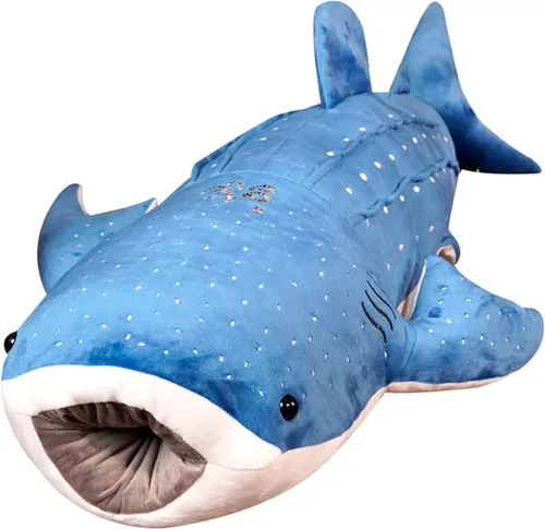 Mukouxun 47 cm Tiburón Ballena de Peluche Tiburón Ballena de Peluche para Niños Almohadas de Peluche de Tiburón Ballena Muñeca de Ballena Azul de