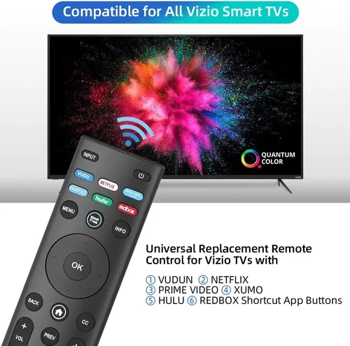 Miniatura 5 de para control remoto VIZIO Smart TV, para todos los controles remotos VIZIO para Smart TV con WatchFree 1 año de garantía.