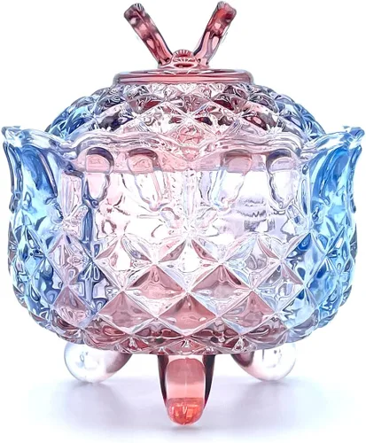 Miniatura 22 de Frasco de vidrio para caramelos de Navidad con relieve de lujo, con tapas, para joyas, tarros de caja de joyería small crown