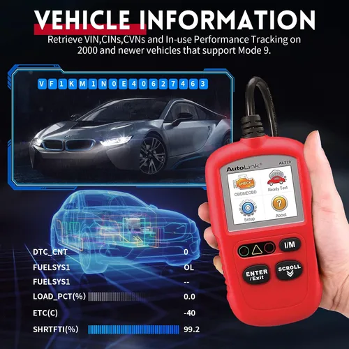 Miniatura 5 de Autel AutoLink AL329 Escáner OBD2, Actualización del Lector de Códigos AL319 y MS309, Lector OBDII con VIN Automático, Datos en Vivo, Búsqueda