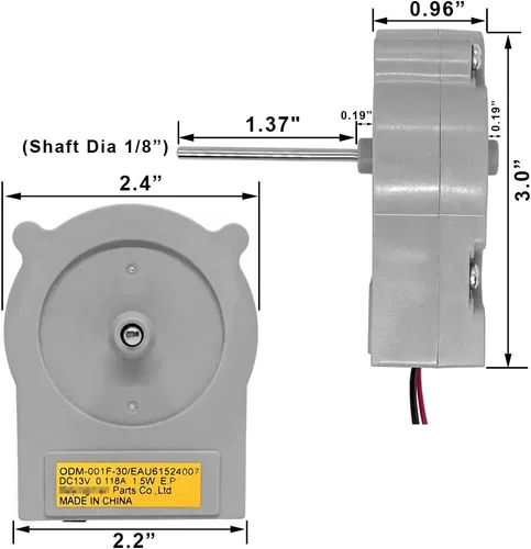 Miniatura 3 de EAU61524007 Reemplazo del motor del ventilador del evaporador del refrigerador para LG, refrigerador Kenmore, pieza de repuesto del motor