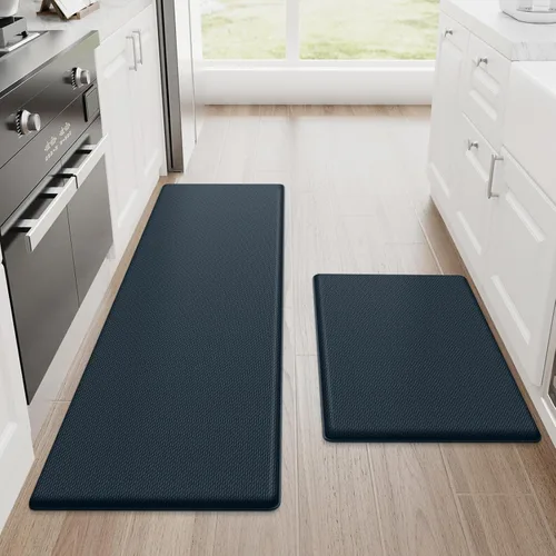 Miniatura 55 de StepRite Tapetes de cocina, 2 tapetes acolchados, antifatiga, para piso, de escritorio, antideslizante, impermeables, oficina, alfombras de 17.3 x