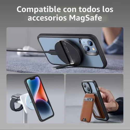 Miniatura 8 de ESR Classic Hybrid Funda magnética para iPhone 14/13, compatible con MagSafe, protección contra golpes de grado militar, resistente al amarilleo