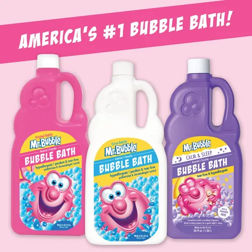 Miniatura 2 de Mr. Bubble Baño de burbujas extra suave, hipoalergénico, sin desgarros, solución de baño de burbujas perfecta para pieles sensibles