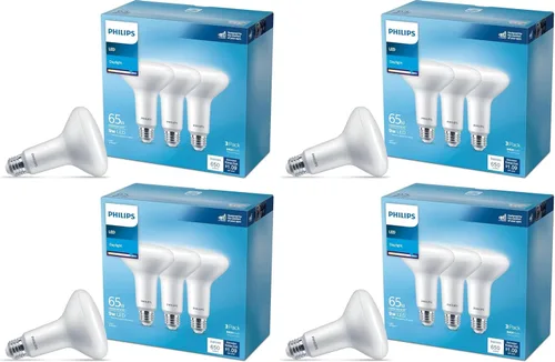Miniatura 11 de PHILIPS LED Paquete de 4 bombillas BR30 de 100 W, color blanco suave (2700 K) 1400 lúmenes (15 W = 100 W) regulables esmeriladas sin parpadeo