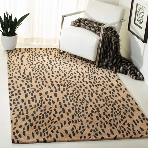 Miniatura 10 de SAFAVIEH Soho Collection SOH721A - Alfombra decorativa de lana prémium hecha a mano de 2 x 3 pies, color beige y marrón