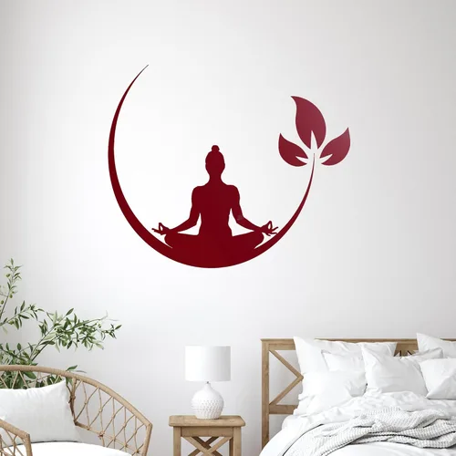 Miniatura 5 de Vinilo adhesivo de pared para sala de yoga, silueta de Buda, sala de meditación, meditación budista, hogar, decoración de estudio zen, arte Azul