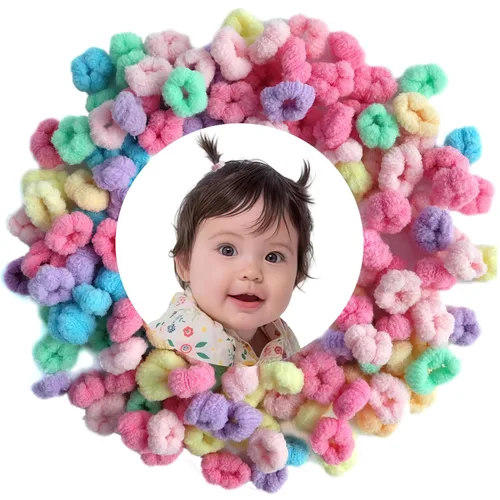 Lazos para el Cabello de Bebé, Lazos para el Cabello de Niños Pequeños Bloom Sin Daño, 120 piezas, Edad 0-8, Sujetador de Cola de Caballo para