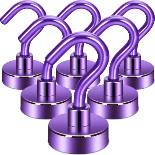 Miniatura 41 de Neosmuk Ganchos magnéticos extrafuertes con resistencia de más de 27 lbs, con imanes de tierras raras resistentes para refrigerador, crucero, Bronce