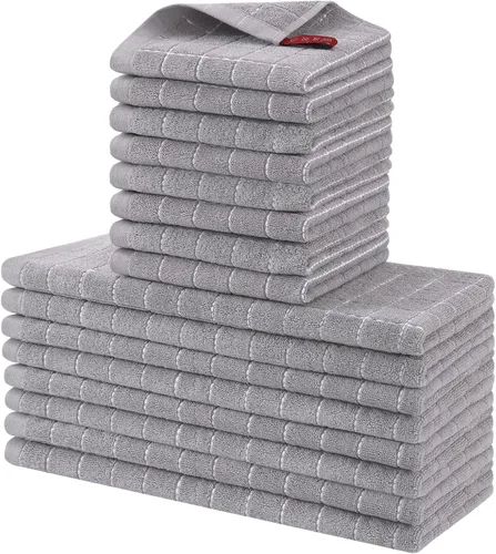 Miniatura 54 de Homaxy Juego de 8 toallas de cocina y paños de cocina, 12 x 12 y 13 x 28 pulgadas, juego de 8 toallas de cocina de rizo de algodón a granel, diseño