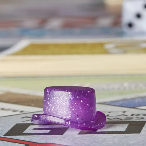 Miniatura 13 de Hasbro Gaming Monopoly Sparkle Edition Juego de mesa, juegos familiares, con fichas brillantes, dados nacarados, aspecto brillante