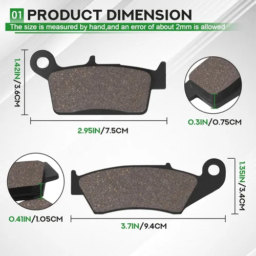 Miniatura 3 de Pastillas de freno para Suzuki DRZ400 2000-2009 DRZ400SM 2005-2009/Honda XR650L CR125 CR250 XR250 XR650 XR400/Kawasaki KX125 KX250/Yamaha YZ125