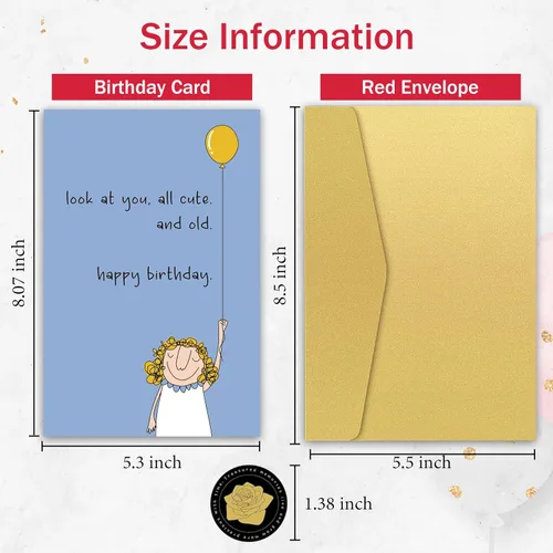 Miniatura 2 de Divertida tarjeta de cumpleaños para amigos, bonita tarjeta de cumpleaños para mujeres, mira a ti, todo lindo y viejo, tarjeta de regalo