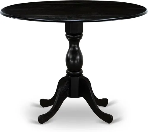 Miniatura 10 de East West Furniture DMT-LWH-TP Dublin - Mesa de comedor redonda con base de pedestal, 42 x 42 pulgadas, color blanco lino