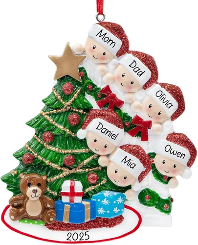 Miniatura 8 de Adorno de Navidad personalizado para parejas que se asoman 2026 Nuestro primer recuerdo de Navidad juntos - Regalo de amor para citas Familia