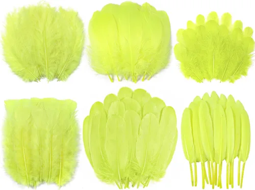 Miniatura 8 de Larryhot White Craft Feathers - 240 plumas naturales mixtas de 6 estilos para bodas, fiestas en casa, suministros de atrapasueños y manualidades