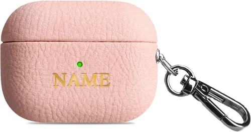 Miniatura 10 de Funda de cuero con iniciales personalizadas para Apple Airpods Pro de 2ª generación, funda vegana de lujo con llavero y letras en relieve con nombre