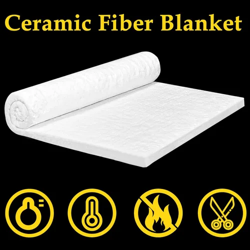 Miniatura 4 de Manta de fibra cerámica de 32" x 24" x 1" (gruesa) con aislamiento ignífugo deflector clasificada para 2400°F, resistencia a altas temperaturas