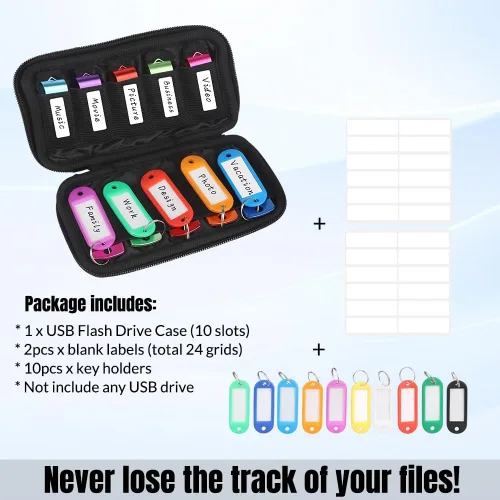 Miniatura 3 de Estuche para Unidad Flash USB de Material Suave, Estuche Soporte para Unidad Thumb, Organizador de Soporte para Unidad USB, Bolsa Portátil
