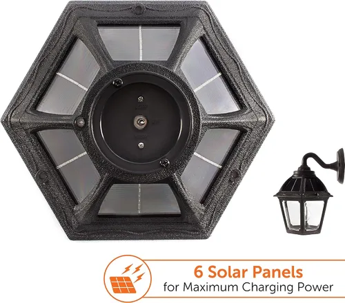 Miniatura 5 de Gama Sonic Polaris - Lámpara solar de pared, lámpara exterior LED blanca cálida para exteriores, resina negra con protección UV para zonas costeras