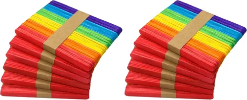 Miniatura 7 de WISYOK 120 palitos de paletas de colores prémium para manualidades, palitos de madera de colores de 4.5 pulgadas, palitos de helado, palitos