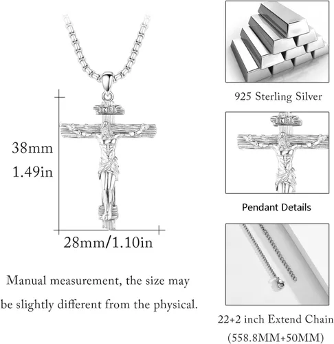 Miniatura 43 de Collar de plata de ley 925 con medalla de San Patrón, colgante de protección católica, amuleto, joyería religiosa para hombres y mujeres