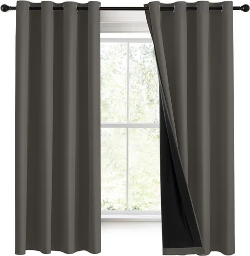 Miniatura 9 de RYB HOME Cortinas negras 100% opacas de 84 pulgadas de largo para dormitorio, sala de estar, cortinas de oscurecimiento de habitación para Negro