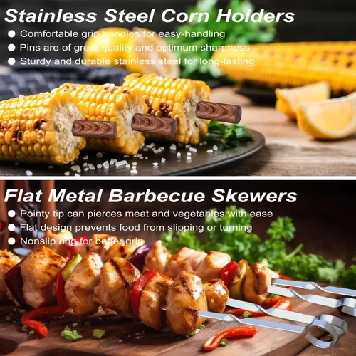 Miniatura 9 de POLIGO Juego de 29 piezas de accesorios para parrilla de barbacoa de acero inoxidable con bolsa de almacenamiento para regalos del Día del Padre