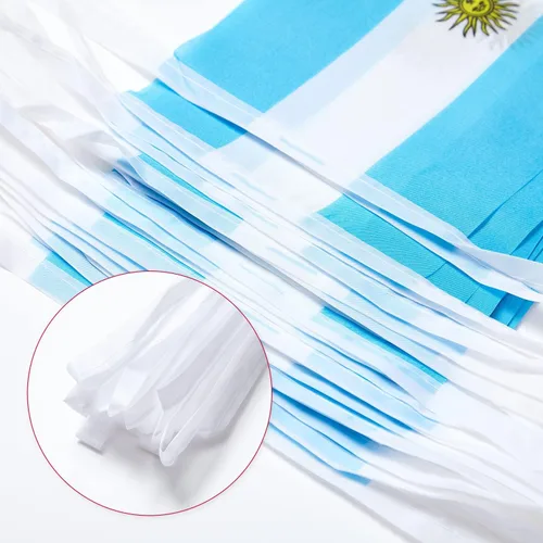 Miniatura 4 de WXTWK Banderas argentinas pequeñas pequeñas banderines para decoración de festivales (50 pies 38 banderas)