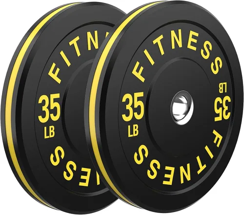 Miniatura 11 de Discos de peso olímpicos de 2 pulgadas y caucho para barras, discos para gimnasio en casa, entrenamiento de fuerza y levantamiento de pesas, 10 a