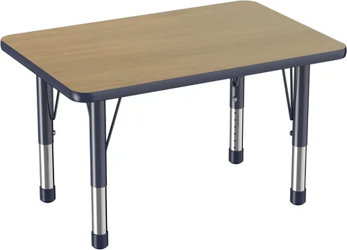 Miniatura 103 de FDP - Mesa rectangular para actividades escolares y aulas (24 x 36 pulgadas), patas gruesas para niños pequeños, altura ajustable de 15 a 24