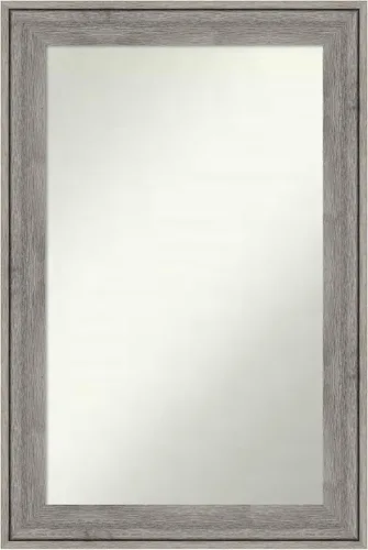 Miniatura 314 de Amanti Art Espejo de pared personalizado no biselado (24.5 x 24.5 pulgadas), marco gris marrón alta, varios tamaños personalizados, espejo de baño