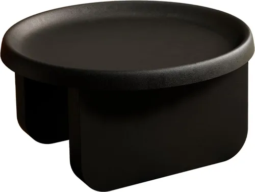 Mesa de centro redonda moderna, mesas de centro anidables negras, mesa central de metal, mesa de centro circular única para sala de estar (negro,