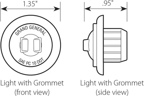 Miniatura 4 de GG Grand General 75292 - Mini luz LED de doble función de gran angular de 1 pulgada con ojales de goma para camiones, remolques, cuatrimotos, UTV